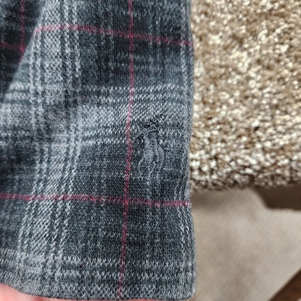 Polo Ralph Lauren Blue Plaid‎ Short Sleeve Polo Golf Shirt XXL 2XL Flannel